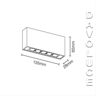 Purati Coda 5 Surface Mounted Downlight is similar to Koda Lighting NEKO Vibes NE/V1RC-9303614P-WN and is available in a wide range of options with 3 heads, 5 heads and 10 heads