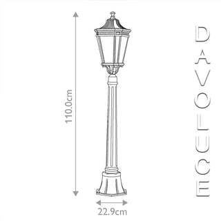 Cotswold Lane Medium Outdoor Bollard/Post Light by Elstead. Lightco The classic styling of the Cotswold Lane collection features the look of architectural moulding at the top of each pane of clear beveled glass.