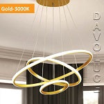 Crown 3 Ring LED Pendant  5510123-GD-3K