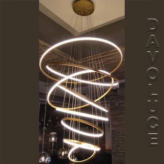 VENCHA Crown 8 ring LED Pendant } Davoluce Lighting