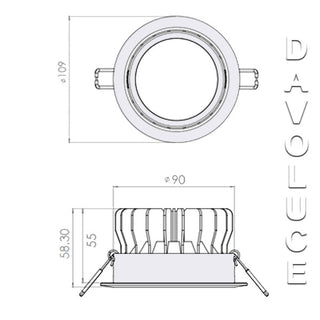 Brightgreen D900 Classic Curve LED Downlight, Davoluce Lighting Studio