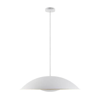 Telbix Daxia 60cm Pendant White from $259.00. Large pendant above dining table. White/gold industrial look pendants for dining rooms