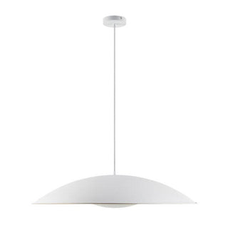 Telbix Daxia 80cm Pendant White from $399.00. Large pendant above dining table. White/gold industrial look pendants for dining rooms