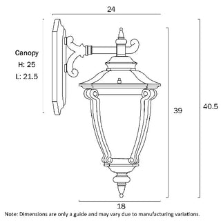 Telbix Delfino Exterior Wall Light - Black, Gold, Bronze and Silver finish. Spanish design Exterior Wall lights Melbourne, Traditional stile outdoor coach lights Brass finish. Exterior lights Sydney available from Davoluce Lighting