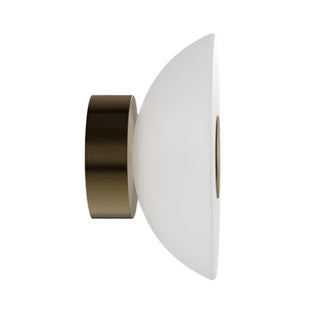 Lightco LR.i01.70.DM.FR.OB Dome Air Wall Light - Clear Glass. Wall lights for living room. Wall lights Australia. Dome Air Wall Light by Lighting Republic. Brass Wall Lights for Bathrooms Sydney. Lightco Wall Lights on display in Melbourne