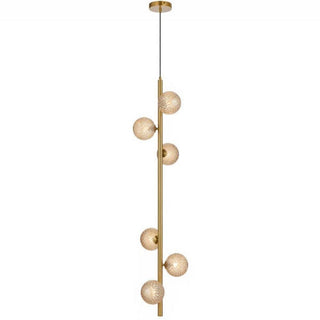 Telbix ELSON 6 LIGHT PENDANT ANTIQUE GOLD - Pendant lights Australia, pendant lights Melbourne, Bedside pendant lights, Staircase Pendant Lights. Modern Pendants for dining tables in Melbourne. Pendant Lights for Every Setting. 