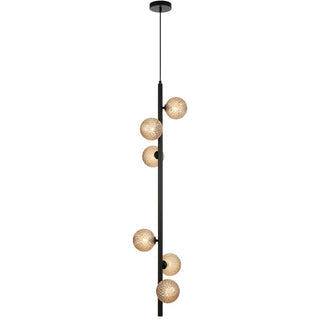 Telbix ELSON 6 LIGHT PENDANT BLACK - Pendant lights Australia, pendant lights Melbourne, Bedside pendant lights, Staircase Pendant Lights. Modern Pendants for dining tables in Melbourne. Pendant Lights for Every Setting. 