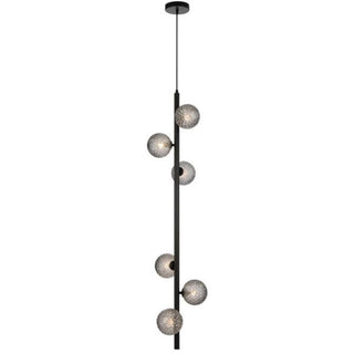 Telbix ELSON 6 LIGHT PENDANT BLACK - Pendant lights Australia, pendant lights Melbourne, Bedside pendant lights, Staircase Pendant Lights. Modern Pendants for dining tables in Melbourne. Pendant Lights for Every Setting. 