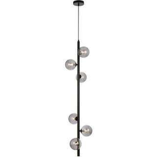 Telbix ELSON 6 LIGHT PENDANT BLACK - Pendant lights Australia, pendant lights Melbourne, Bedside pendant lights, Staircase Pendant Lights. Modern Pendants for dining tables in Melbourne. Pendant Lights for Every Setting. 