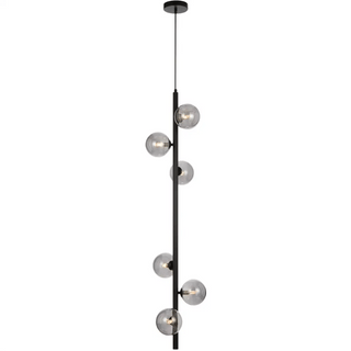 Telbix ELSON 6 LIGHT PENDANT BLACK - Pendant lights Australia, pendant lights Melbourne, Bedside pendant lights, Staircase Pendant Lights. Modern Pendants for dining tables in Melbourne. Pendant Lights for Every Setting.