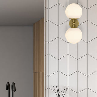 ETERNA WB2-AGOP - Telbix Eterna 2 Light Wall Lamp. Antique Gold with Opal Glasses. We have the best selection of modern wall lights for any room of the house. Wall lights for bathrooms, Wall lights for bedrooms, wall lights for hallways