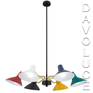 Telbix Farbon 6 Lights Pendant - Multi Colour. Mid-century modernist style pendant lights Melbourne. Mid century modern pendant lights Sydney, Mid Century Modern Lighting Australia. Australia wide delivery by Davoluce Lighting