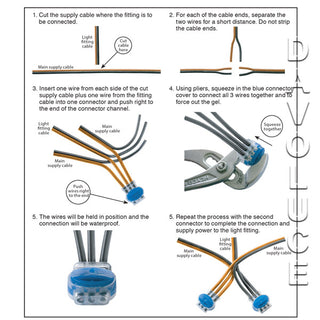 12V or 24V GEL Connectors for garden lights. Davoluce Lighting