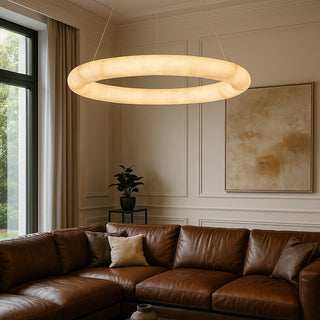 Halo 800mm Round Marble LED Pendant