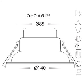 Havit Commercial HCP-8152402 White or Black Deep 24w Recessed LED Downlight, Commercial 24w LED downlights, 140mm LED downlights Australia, triac dimmable led downlights for shops, Havit LED downlights Complete with honeycomb lens available from Davoluce 