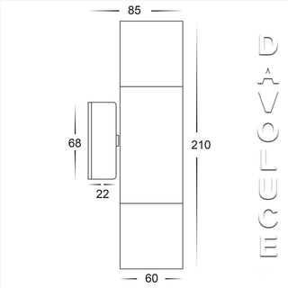 Havit HV1015T-HV1017T - Tivah Solid Copper TRI Colour Up & Down Wall Pillar Lights | Davoluce