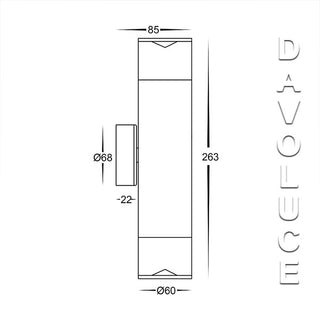 HV1089T Up/Down Wall Pillar Light With Diffuser