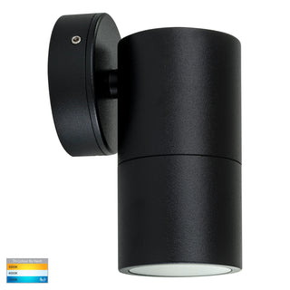 HV1125T Matt Black Single TRI Colour Fixed LED Wall Light