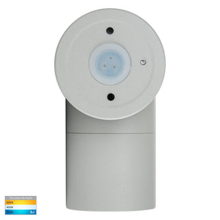 HV1147T Matt Silver Single TRI Colour Fixed LED Wall Light