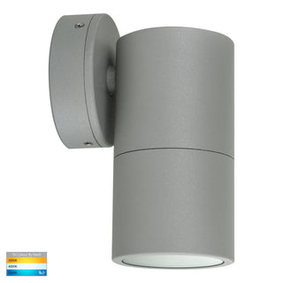 HV1147T Matt Silver Single TRI Colour Fixed LED Wall Light