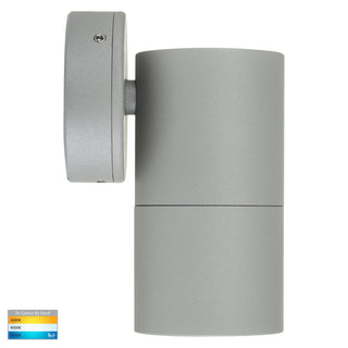 HV1147T Matt Silver Single TRI Colour Fixed LED Wall Light