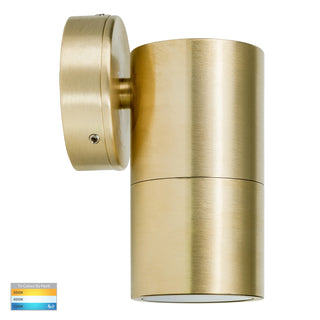 HV1155T  Tivah Solid Brass 7W TRI Colour Fixed Down Wall Pillar Light