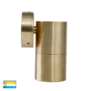 HV1155T  Tivah Solid Brass 7W TRI Colour Fixed Down Wall Pillar Light