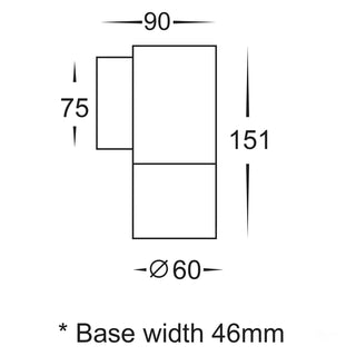 HV1171T-TIVAH Single TRI Colour Fixed Wall Pillar Light Long Body