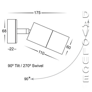 Havit HV1287GU10T Tivah Titanium Aluminium TRI Colour Single Adjustable Wall Pillar Lights. Davoluce