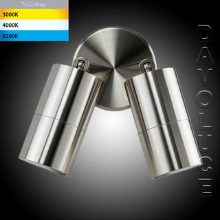 Havit HV1305T-HV1307T - Tivah 316 Stainless Steel TRI Colour Double Adjustable Wall Pillar Lights. Davoluce