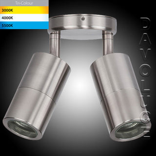 Havit HV1305T-HV1307T - Tivah 316 Stainless Steel TRI Colour Double Adjustable Wall Pillar Lights. Davoluce