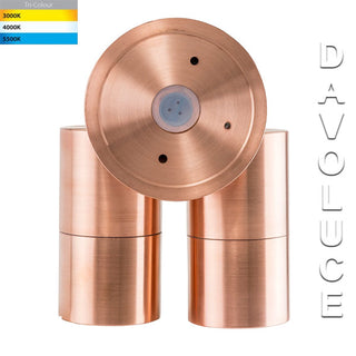 Havit HV1317MR16T - Tivah Solid Copper 2 x 12v 5W TRI Colour Double Adjustable Wall Pillar Light from Davoluce