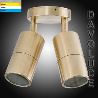 Havit HV1355T - Tivah Solid Brass TRI Colour Double Adjustable Wall Pillar Lights from Davoluce