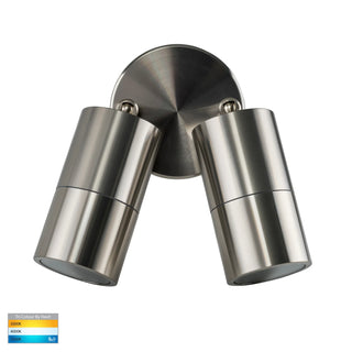 HV1385T Tivah Titanium Aluminium TRI Colour Double Adjustable Wall Pillar Light