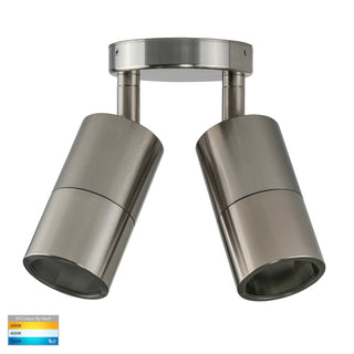 HV1385T Tivah Titanium Aluminium TRI Colour Double Adjustable Wall Pillar Light