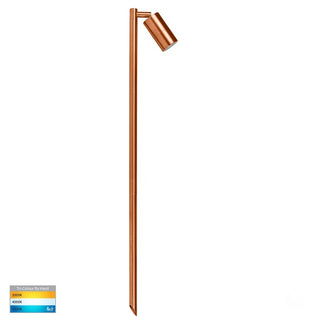 HV1403T-CP - Tivah Solid Copper TRI Colour Single Adjustable LED Bollard Spike Light. Solid Copper garden lights, Solid Copper garden spike lights, Garden lights Melbourne, Garden lights in Sydney, Adelaide, Brisbane, Perth