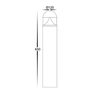 HV1632T-BLK-RND - Divad 650mm Black LED Bollard Light