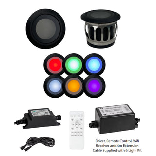 Havit Flame 316 Stainless Steel Black RGBCW 0.5w LED Deck Lights – Set of 6