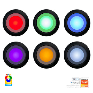 Flame 316 Stainless Steel Black RGBCW 0.5w LED Deck Lights – Set of 6
