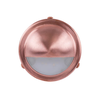 Pinta round surface-mounted step light, copper face, large eyelid, IP54
