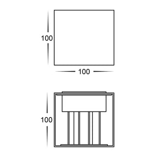 HV3658T-BLK-SQ Versa Black Square Up & Down Wall Light