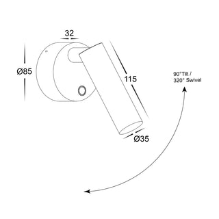 Havit HV3689T - Lesen Single Adjustable Wall Lights