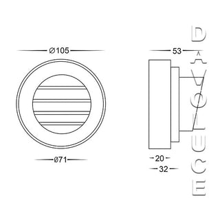 HV2905 Surface mounted step light with grill 316 marine grade stainless steel, Havit lighting - Davoluce lighting