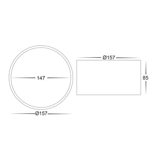 HV5805 Nella 18W Surface Mounted Round LED Downlight