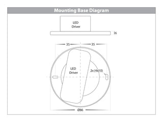 HV5813T Nella 12w LED Black Adjustable Surface Mounted Downlight