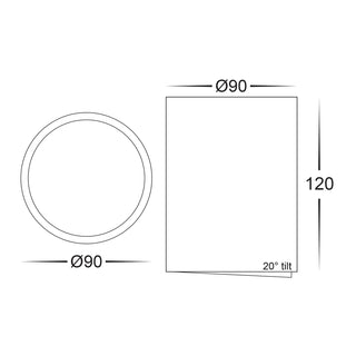 HV5813T Nella 12w LED Black Adjustable Surface Mounted Downlight