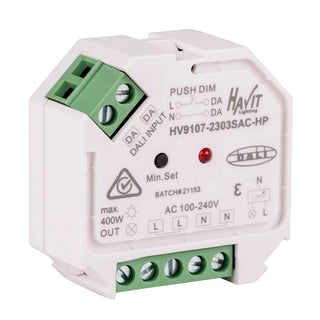 Havit HV9107-2303SAC-HP - Dali Dimming Module, Diginet DALI Relay Device - Single Channel - 10Amp, DALI Switch SO, Dali switch module Australia. Available from Davoluce Lighting