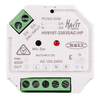 Havit HV9107-2303SAC-HP - Dali Dimming Module, Diginet DALI Relay Device - Single Channel - 10Amp, DALI Switch SO, Dali switch module Australia. Available from Davoluce Lighting