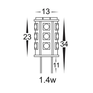 HV9525-HV9528 - 1.4w G4 12v DC LED Coloured Bi Pin Globes (Range in 4 different colours)HV9528