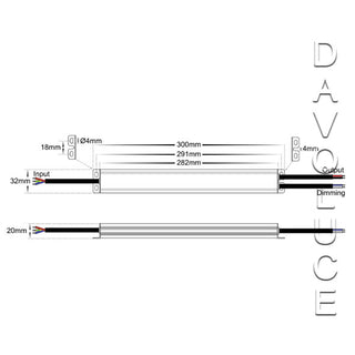 HV9661-12V60W 60W Triac + 0-1/10v Dimmable LED Driver. Davoluce Lighting